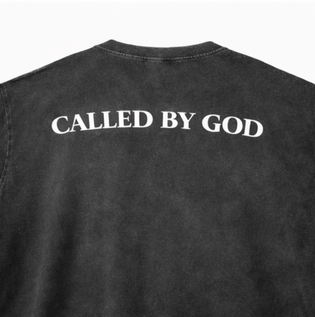 Called by God Heavy Cotton Black Tee Shirt